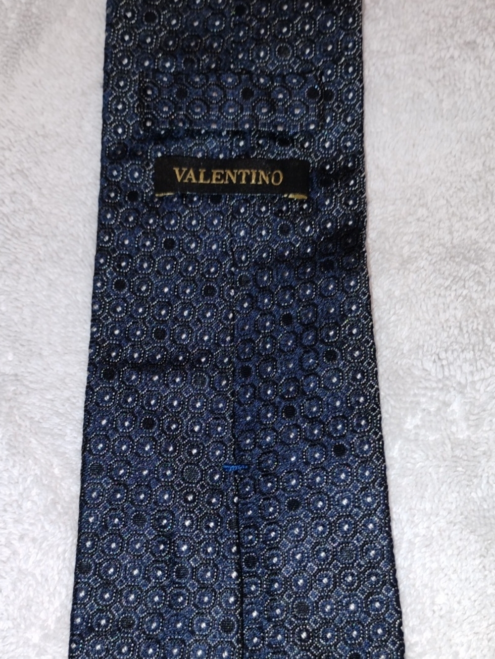 Valentino Blue Geometric Silk Tie